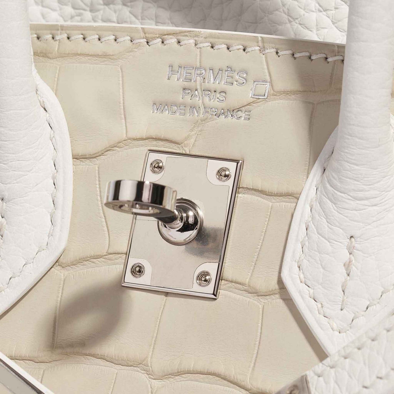 Birkin 20 Faubourg Snow White Sous La Neige PHW