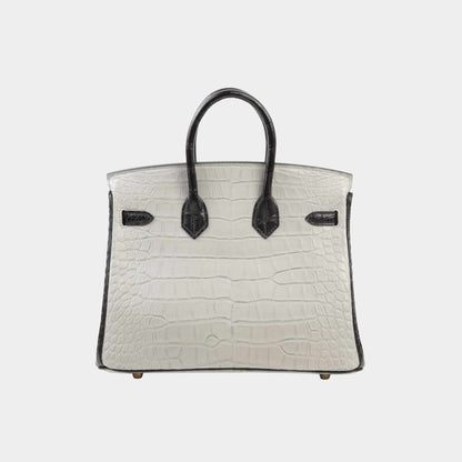 Birkin 25 HSS Matte Alligator Gris Perle/Black GHW