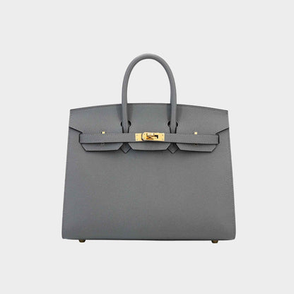 Birkin 25 Madame Sellier Gris Meyer GHW