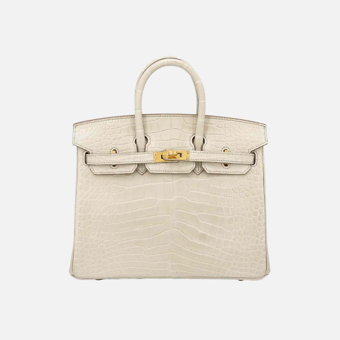 Birkin 25 Matte Alligator Beton GHW
