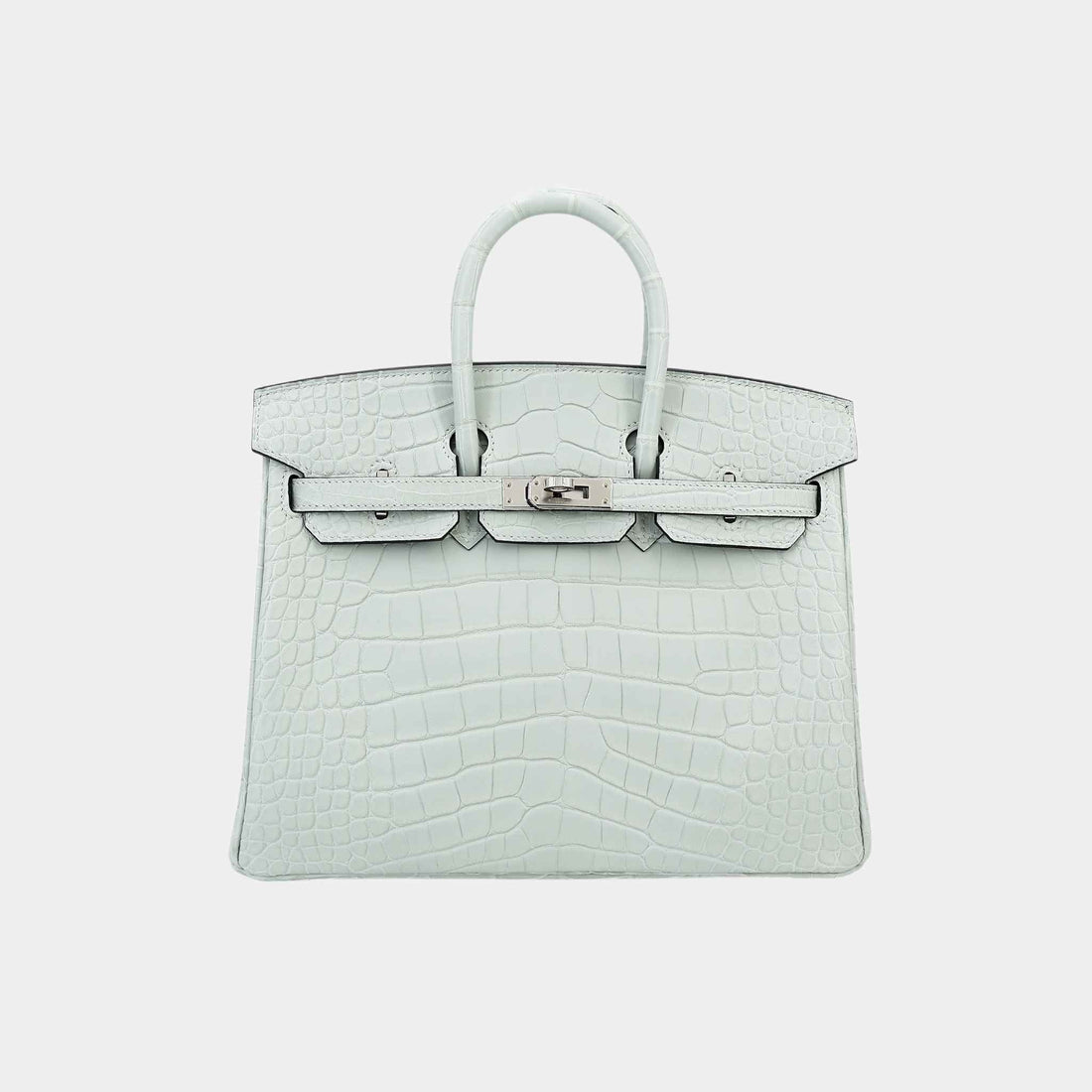 Birkin 25 Matte Alligator Gris Neve PHW