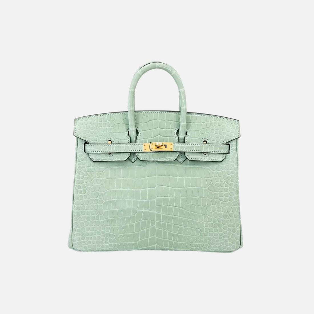 Birkin 25 Matte Porosus Crocodile Vert d’Eau GHW