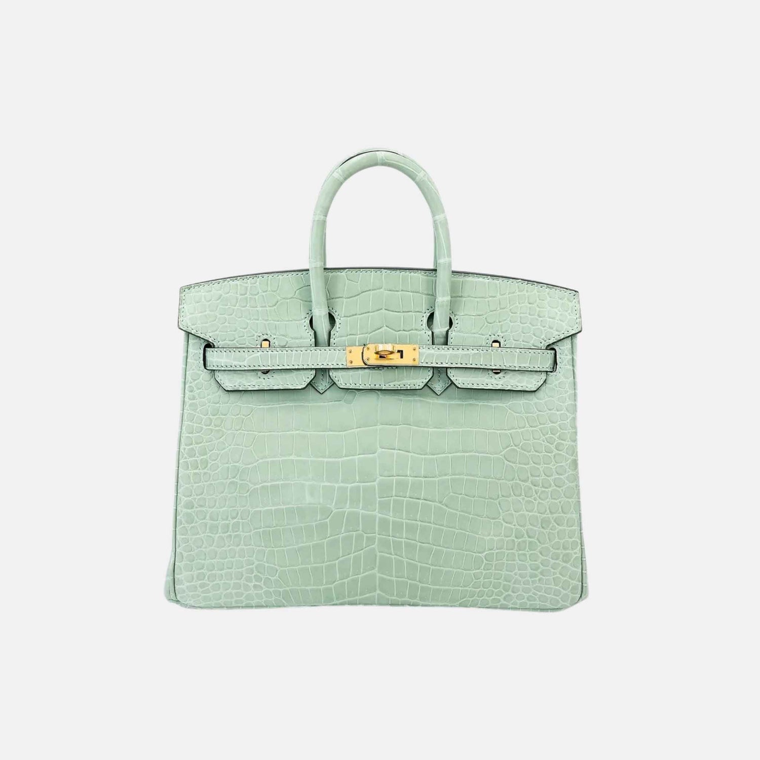 Birkin 25 Matte Porosus Crocodile Vert d’Eau GHW
