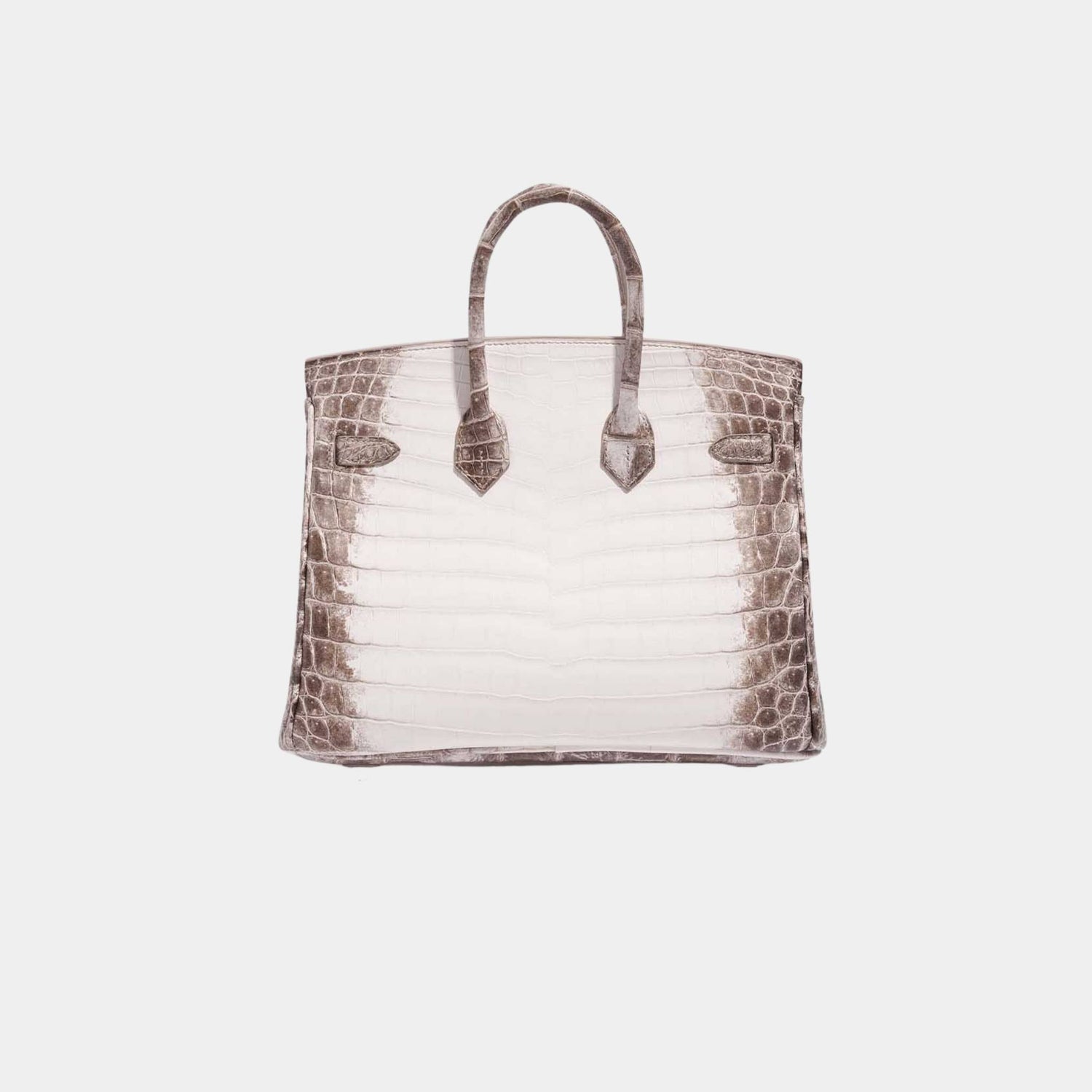 Birkin 25 Niloticus Crocodile Himalaya Blanc