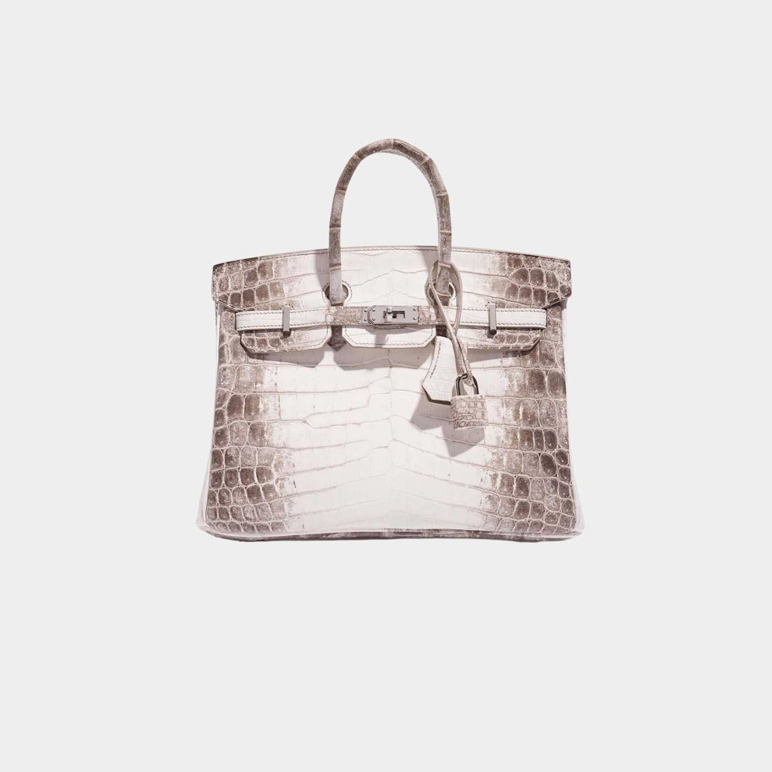 Birkin 25 Niloticus Crocodile Himalaya Blanc