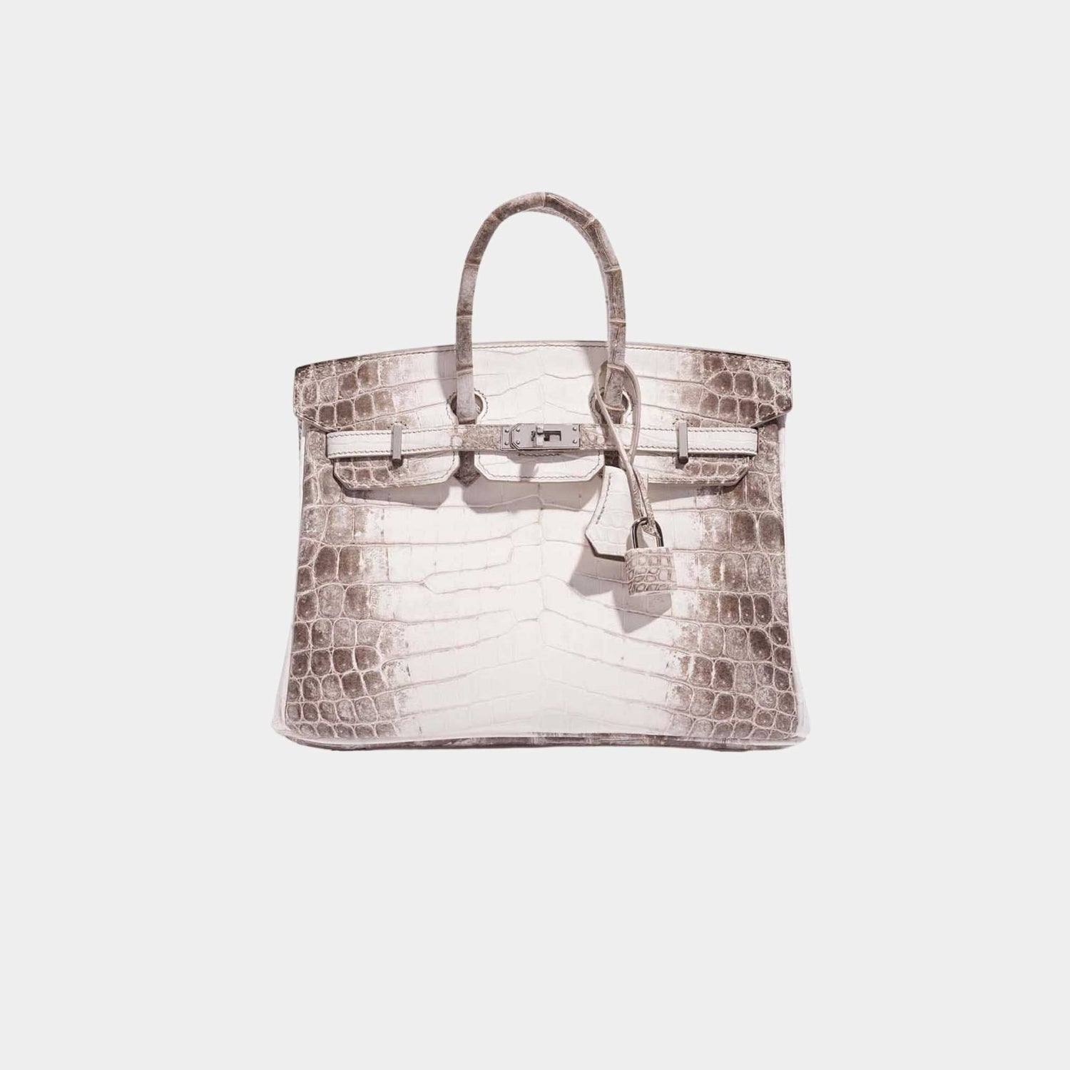 Birkin 25 Niloticus Crocodile Himalaya Blanc