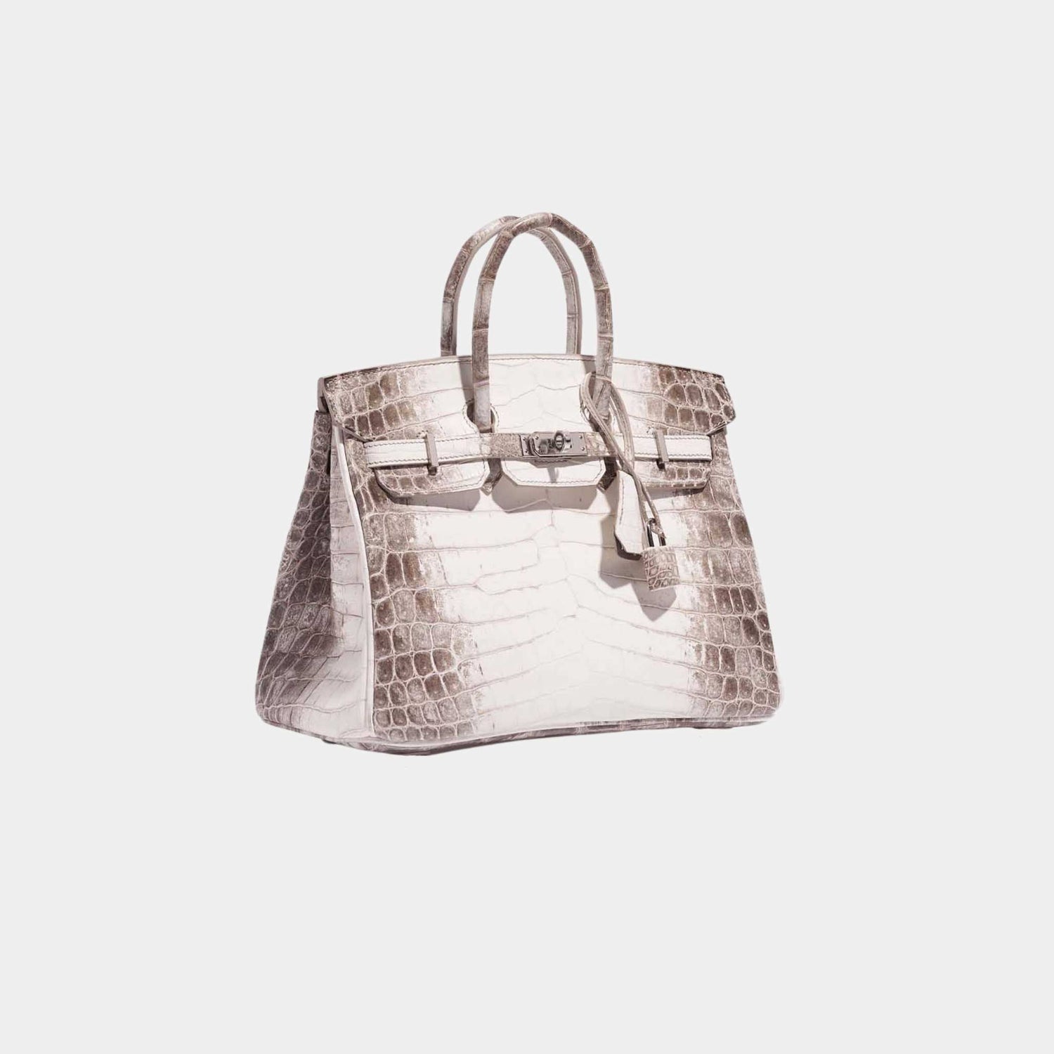 Birkin 25 Niloticus Crocodile Himalaya Blanc