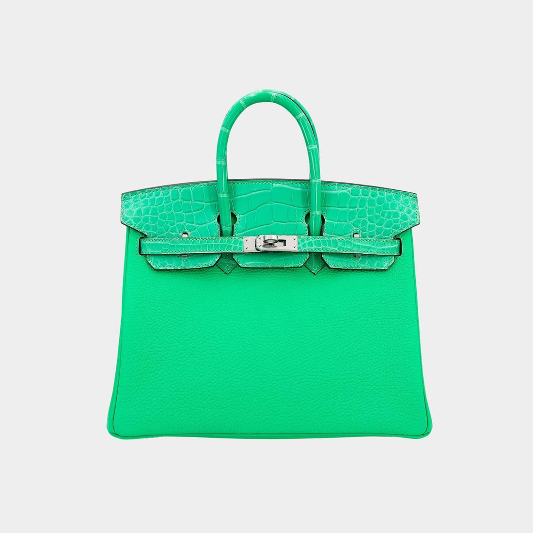 Birkin 25 Touch Togo-Matte Alligator Vert Comics PHW