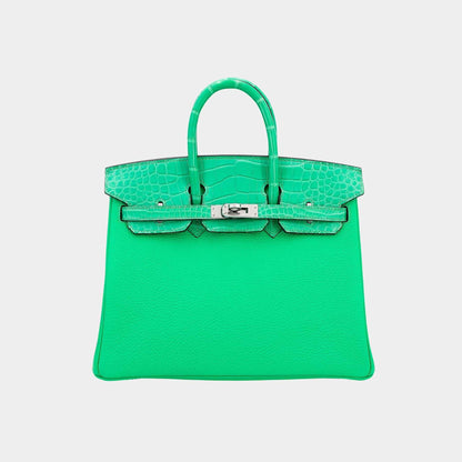 Birkin 25 Touch Togo-Matte Alligator Vert Comics PHW