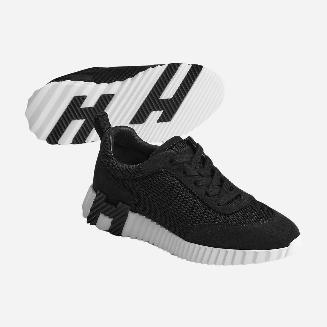 Bouncing Sneaker Textured Mesh Suede Women