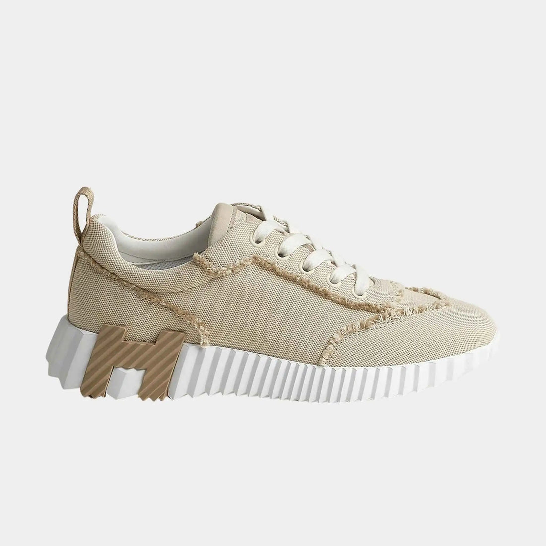 Bouncing Sneakers in Fringed H Canvas and Suede Goatskin