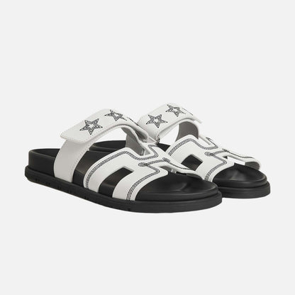 Chypre Sandal Embroidered Calfskin Stars Women