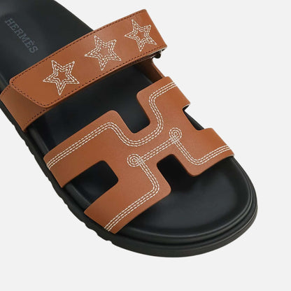 Chypre Sandal Embroidered Calfskin Stars Women