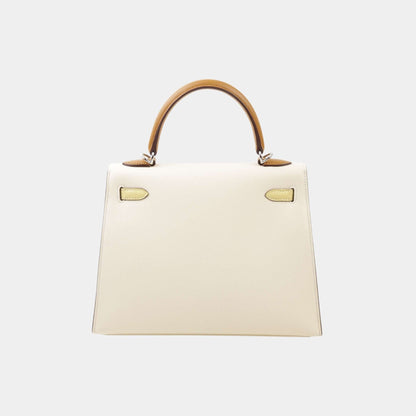 Kelly 25 Epsom Sellier Jaune Poussin/Sesame/Nata PHW