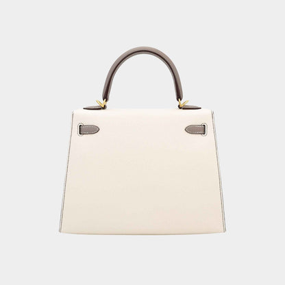 Kelly 25 HSS Epsom Sellier Craie/Gris Asphalte GHW