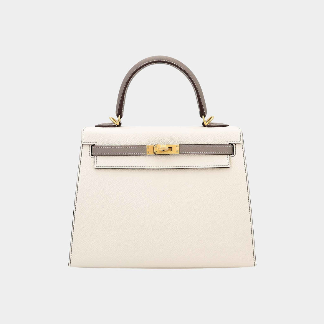 Kelly 25 HSS Epsom Sellier Craie/Gris Asphalte GHW