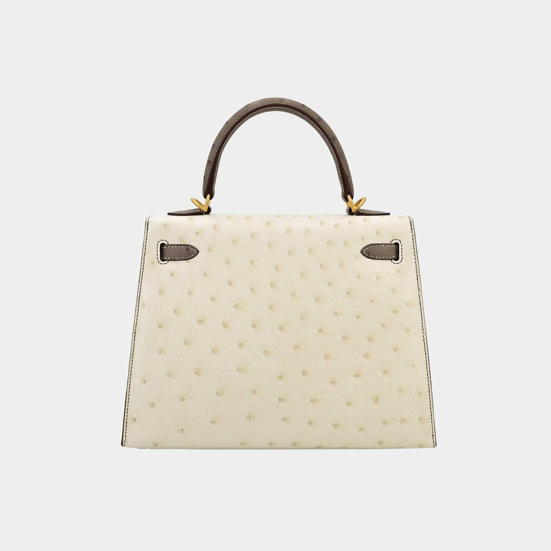 Kelly 25 HSS Sellier Ostrich Nata/Etoupe GHW