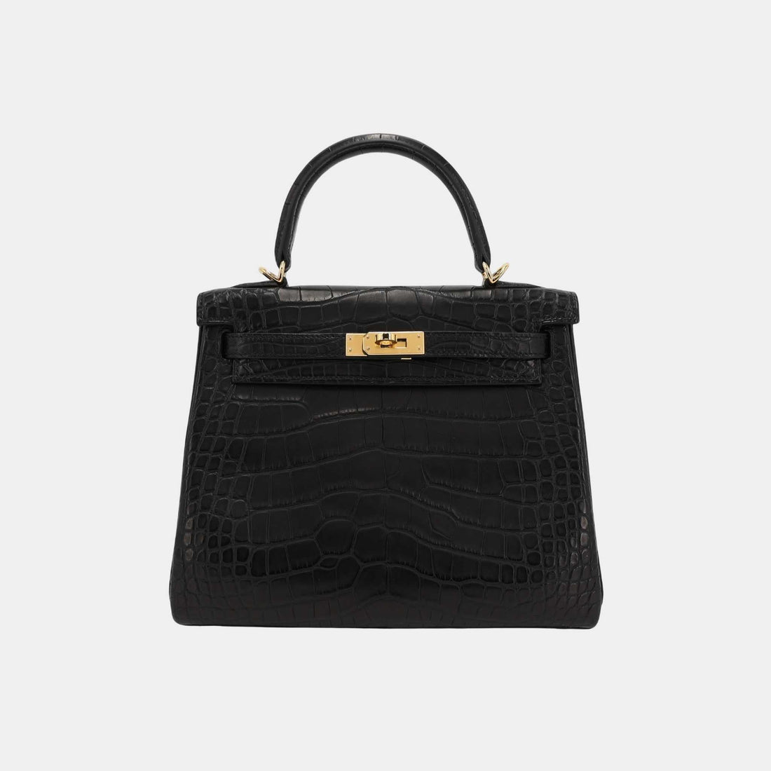 Kelly 25 Matte Alligator Black GHW