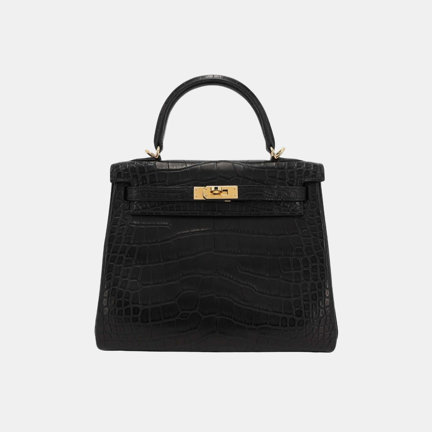 Kelly 25 Matte Alligator Black GHW