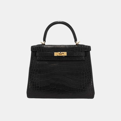 Kelly 25 Matte Alligator Black GHW