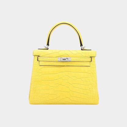 Kelly 25 Matte Alligator Mimosa PHW