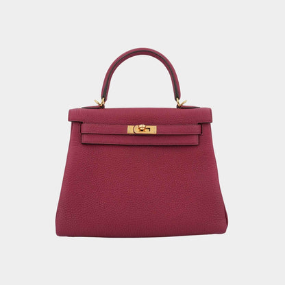 Kelly 25 Togo Rouge Grenat GHW