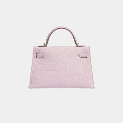 Kelly Mini Matte Alligator Borreal Mauve Pale PHW