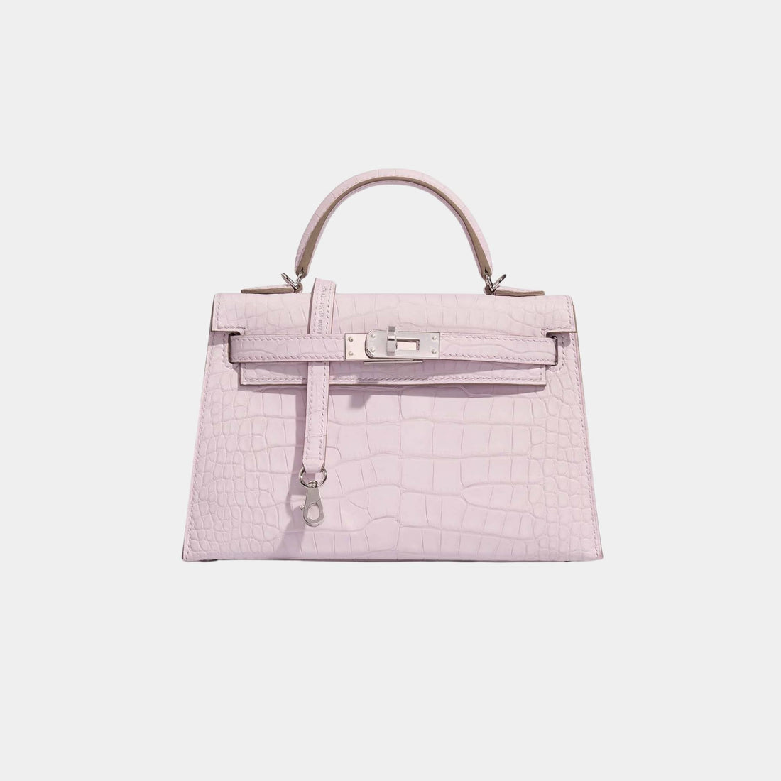 Kelly Mini Matte Alligator Borreal Mauve Pale PHW