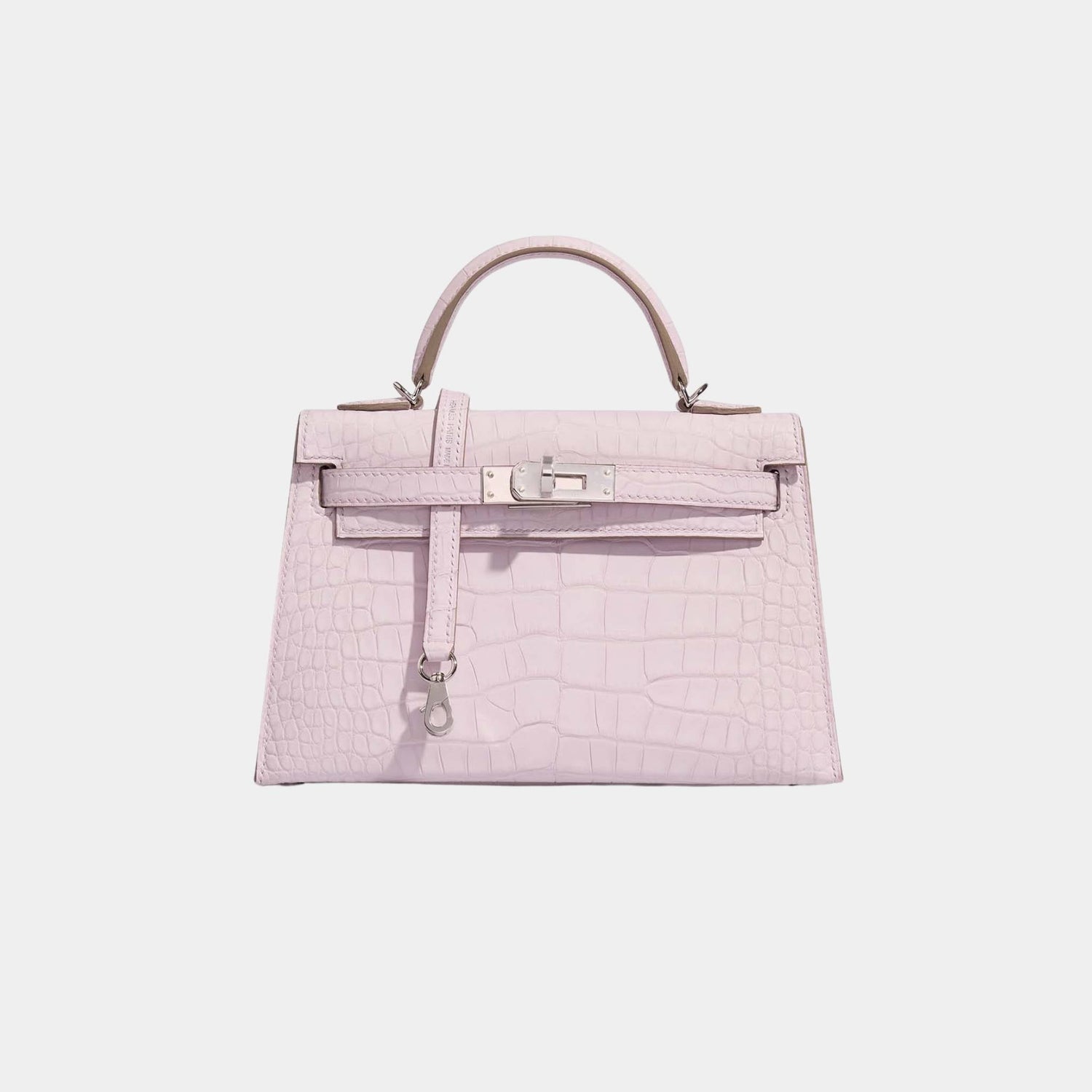 Kelly Mini Matte Alligator Borreal Mauve Pale PHW