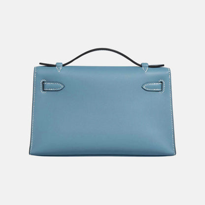 Kelly Pochette Swift Bleu Jean