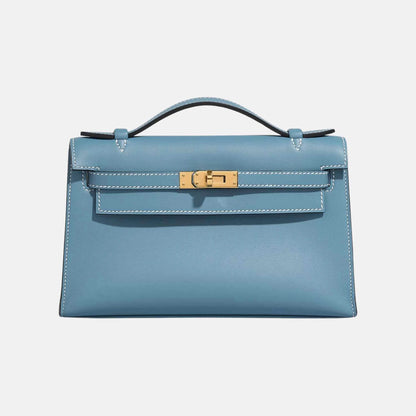 Kelly Pochette Swift Bleu Jean