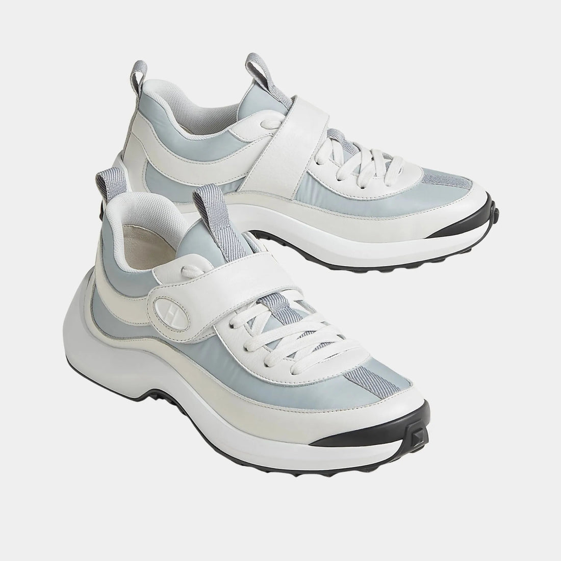 Loop Sneakers in Parachute Fabric and Calfskin