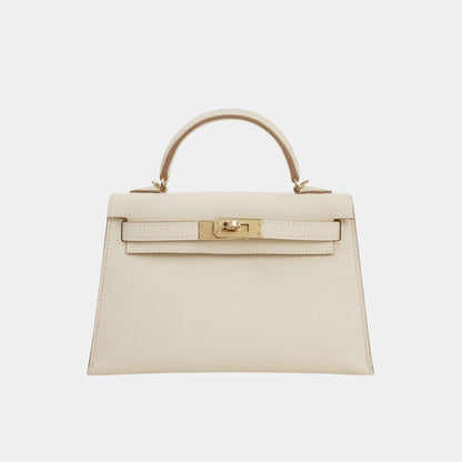 Mini Kelly II Epsom Craie PBHW