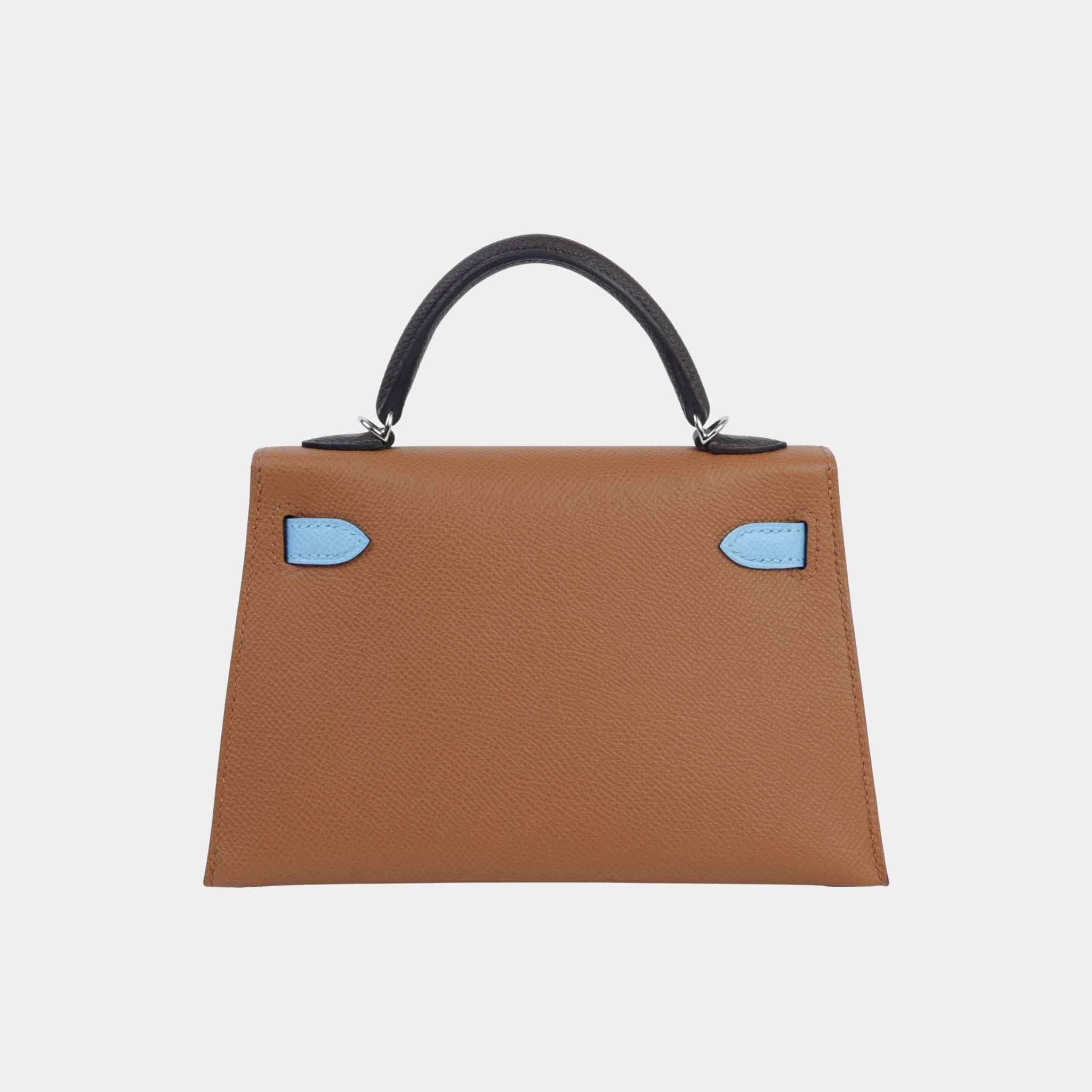 Mini Kelly II Epsom Gold/Ecorce/Celeste PHW