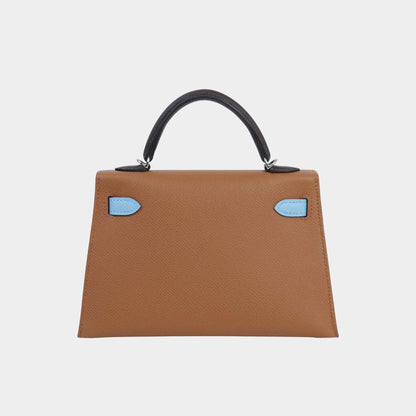 Mini Kelly II Epsom Gold/Ecorce/Celeste PHW