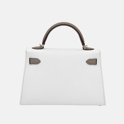 Mini Kelly II Epsom Gris Asphalte / White PBHW