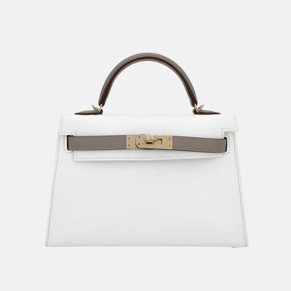 Mini Kelly II Epsom Gris Asphalte / White PBHW