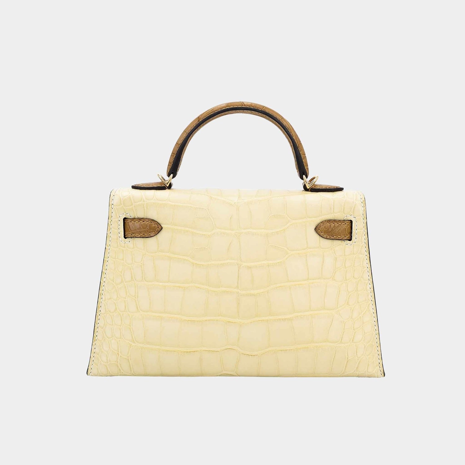 Mini Kelly II HSS Matte Alligator Vanille/Kraft GHW