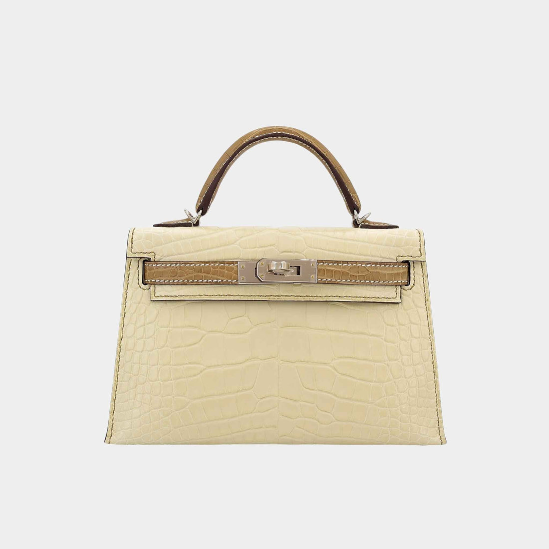 Mini Kelly II HSS Matte Alligator Vanille/Kraft PBHW