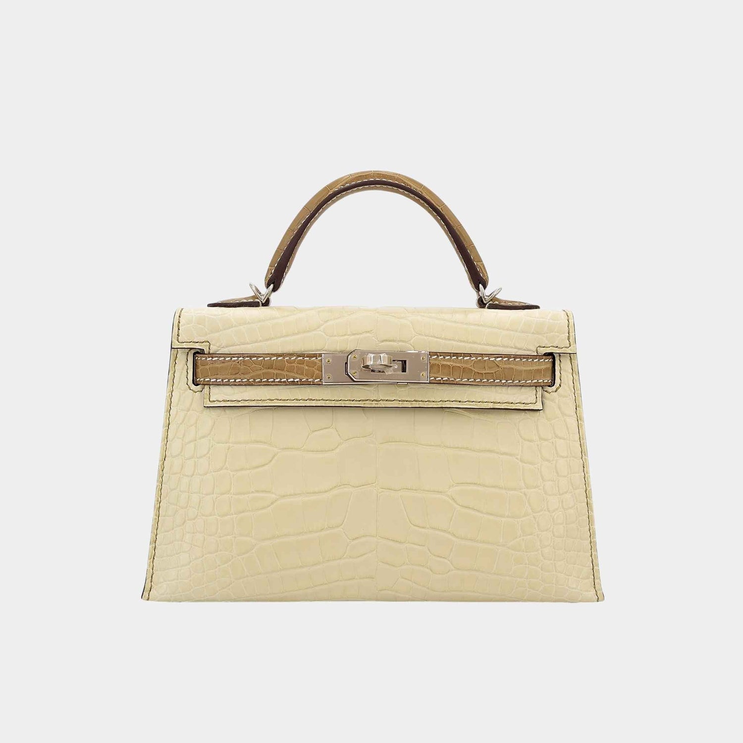 Mini Kelly II HSS Matte Alligator Vanille/Kraft PBHW