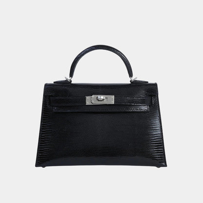 Mini Kelly II Lizard Black PHW