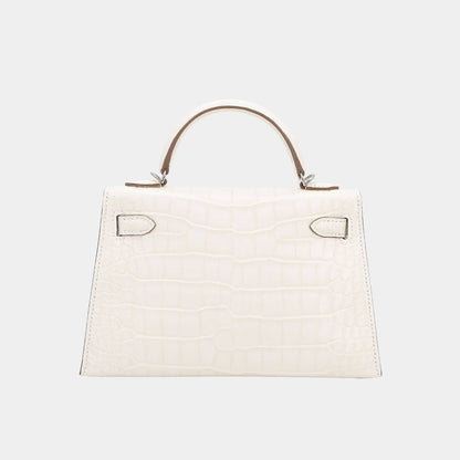 Mini Kelly II Matte Alligator Nata PHW