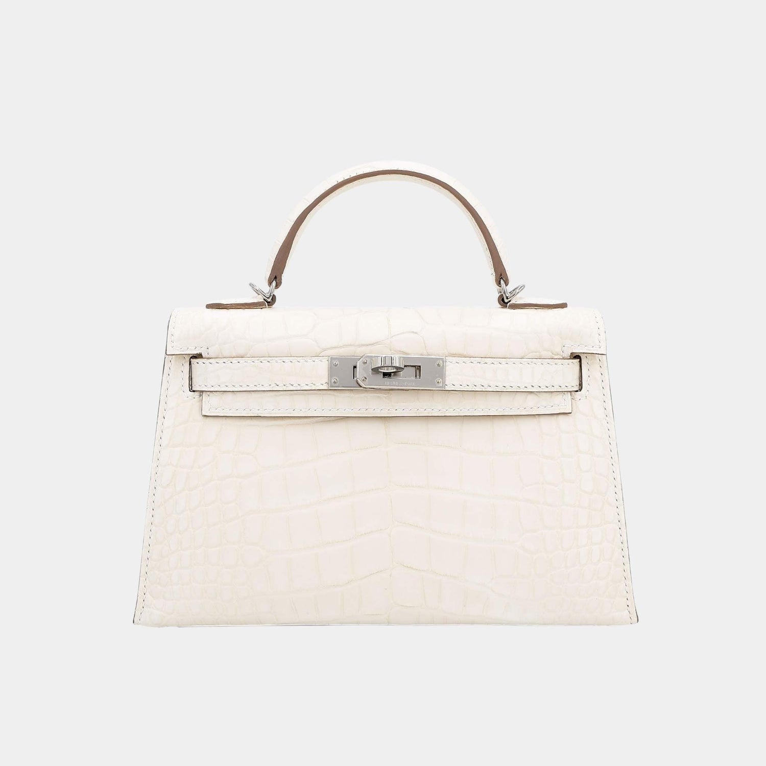 Mini Kelly II Matte Alligator Nata PHW