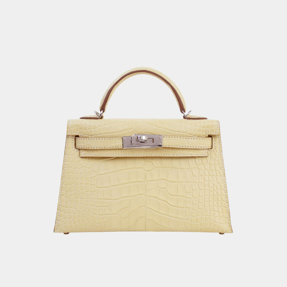 Mini Kelly II Matte Alligator Vanille PHW