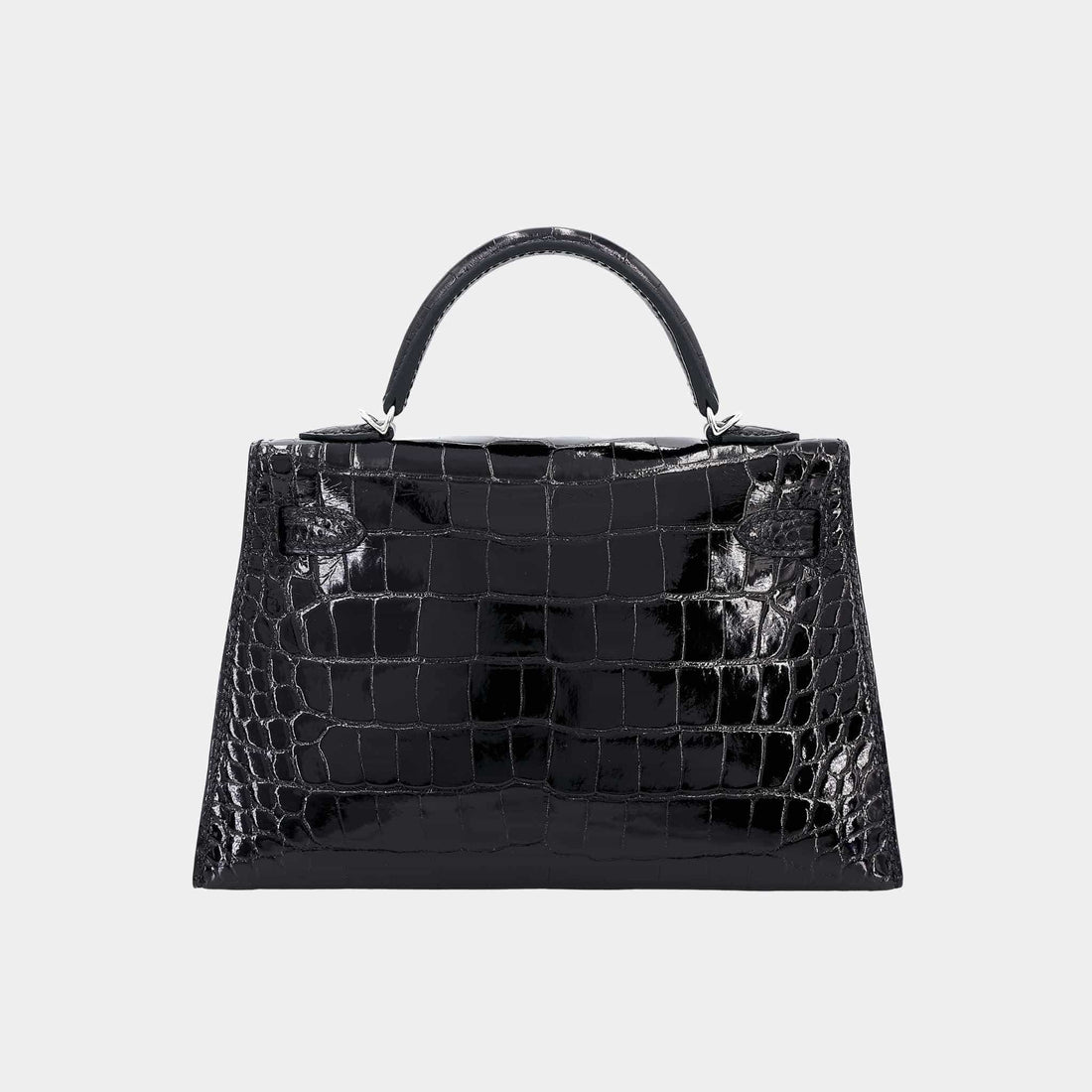 Mini Kelly II Shiny Alligator Black PHW