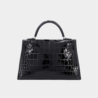 Mini Kelly II Shiny Alligator Black PHW