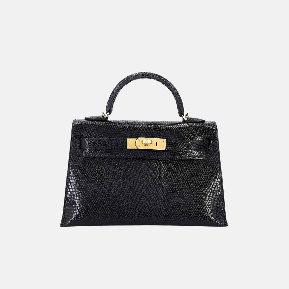 Mini Kelly II Lizard Black GHW