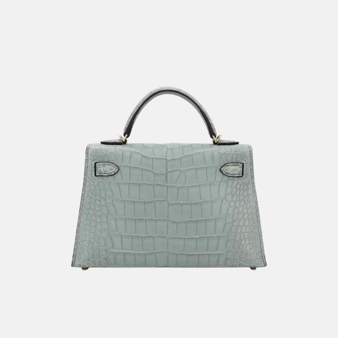 Mini Kelly Matte Alligator Gris Ciment GHW