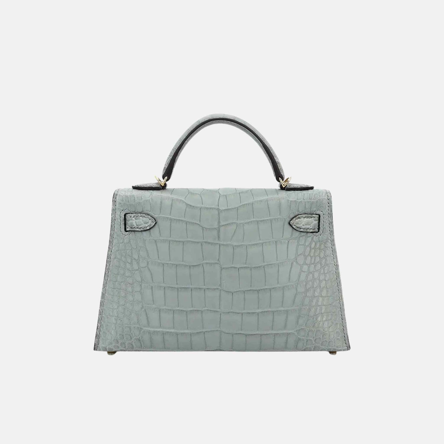 Mini Kelly Matte Alligator Gris Ciment GHW