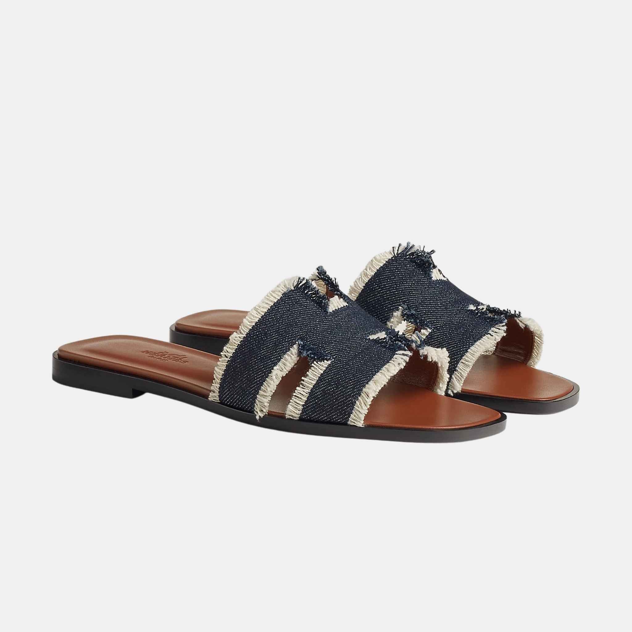 Oran Sandal Fringed Denim